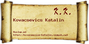 Kovacsevics Katalin névjegykártya